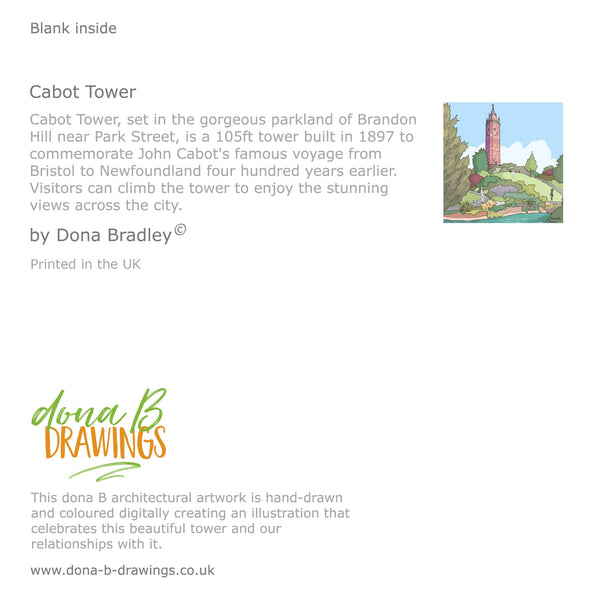 Load image into Gallery viewer, Bristol Cabot Tower greetings card
