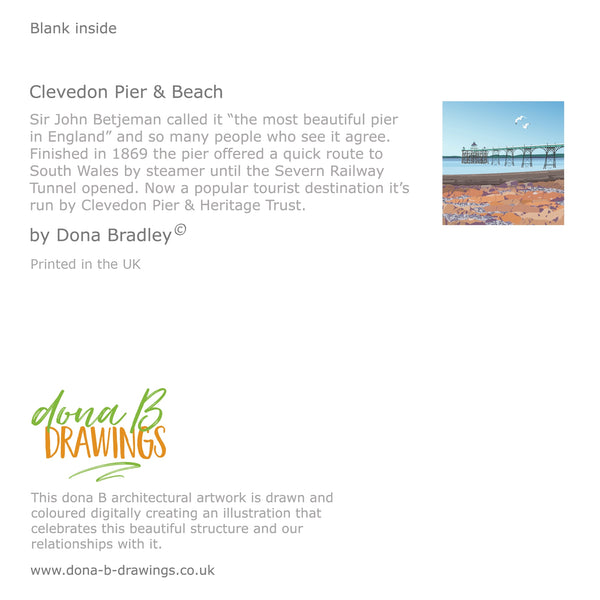 Load image into Gallery viewer, Clevedon Pier & Beach greetings card