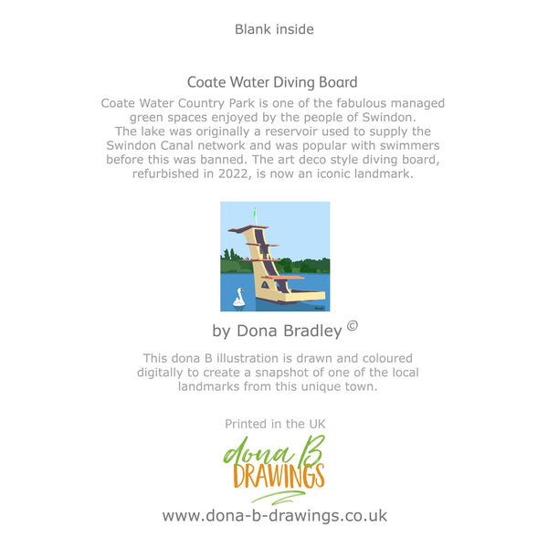 Load image into Gallery viewer, Swindon Coate Water Diving Board greetings card