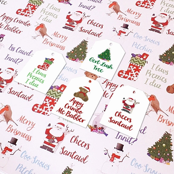 Load image into Gallery viewer, Bristol (Brizzle) Christmas Tea Towel / Sustainable Gift Wrap