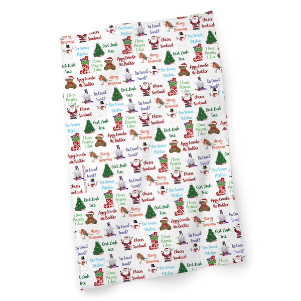 Load image into Gallery viewer, Bristol (Brizzle) Christmas Tea Towel / Sustainable Gift Wrap