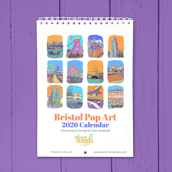 Load image into Gallery viewer, Bristol Pop Art A5 Calendar 2026
