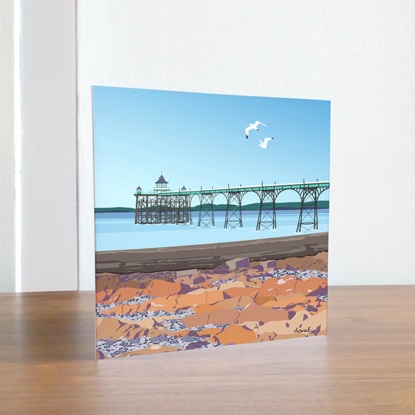 Load image into Gallery viewer, Clevedon Pier & Beach greetings card