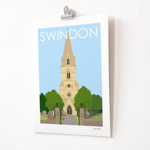 SWINDON Christ Church Print