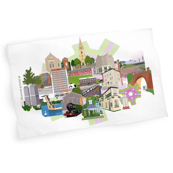 Load image into Gallery viewer, Swindon Tea Towel - Swindon Collage