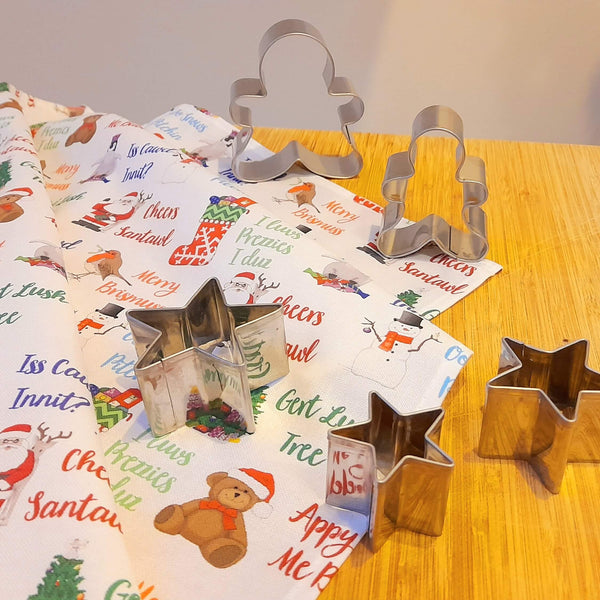 Load image into Gallery viewer, Bristol (Brizzle) Christmas Tea Towel / Sustainable Gift Wrap