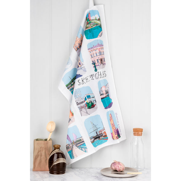 Load image into Gallery viewer, Bristol Tea Towel - Sketches Twelve