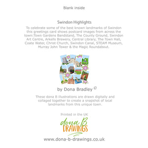 Swindon Highlights Collage greetings card