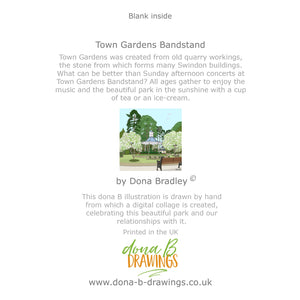 Swindon Town Gardens Bandstand greetings card