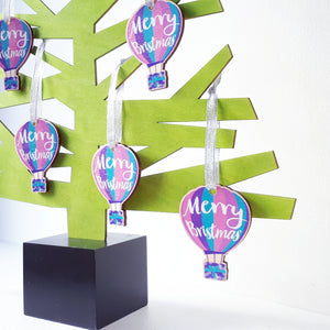 Merry Bristmas Balloon wooden Christmas decoration