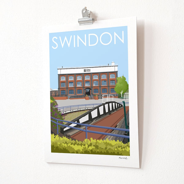 Load image into Gallery viewer, SWINDON Pattern Church Print