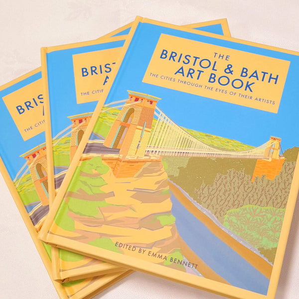 Load image into Gallery viewer, 3 copies of the Bristol &amp; Bath Art Book on a table
