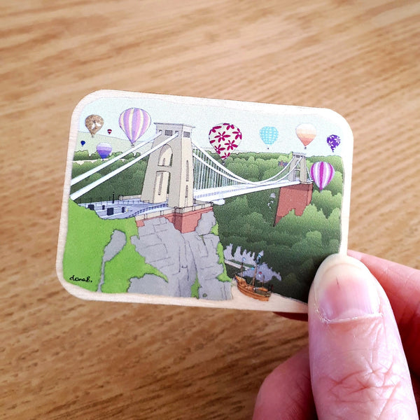 Load image into Gallery viewer, Bristol Wooden Magnet - Gorgeous Bristol Suspension Bridge