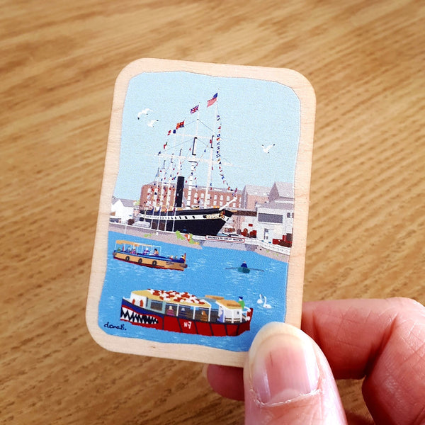 Load image into Gallery viewer, Bristol Wooden Magnet - Floating Bristol & SS Great Britain