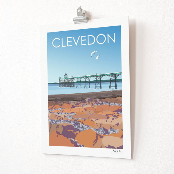 Load image into Gallery viewer, Clevedon Travel Poster Art Quality Print