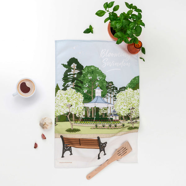 Load image into Gallery viewer, Swindon Tea Towel - Blooming Swindon