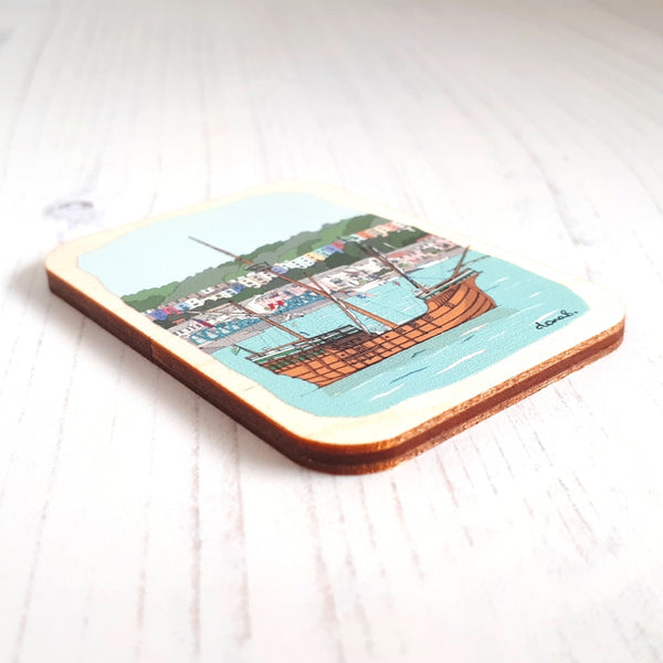 Load image into Gallery viewer, Bristol Wooden Magnet - Bristol Matthew & Colourful Houses