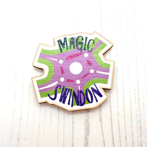 Swindon wooden magnet - Magic Swindon Roundabout