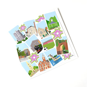 Swindon Highlights Collage greetings card