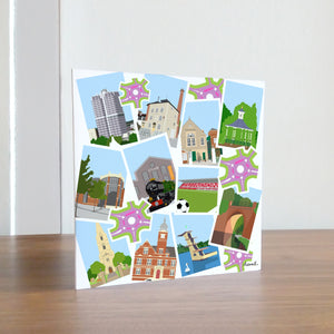 Swindon Highlights Collage greetings card