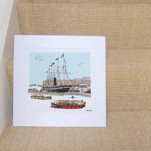 Bristol SS Great Britain & Harbour Mounted Print