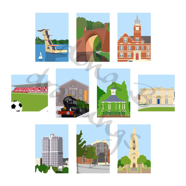 Load image into Gallery viewer, Swindon Highlights mounted print