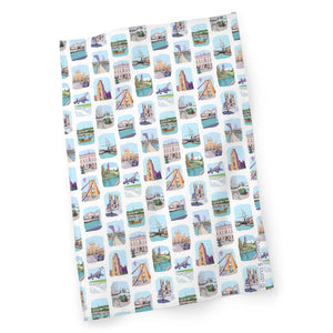Bristol Tea Towel - Sketches Stripe