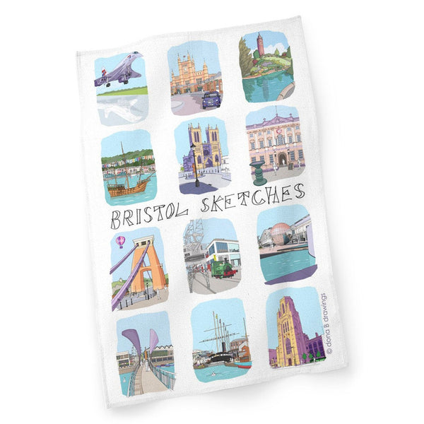 Load image into Gallery viewer, Bristol Tea Towel - Sketches Twelve