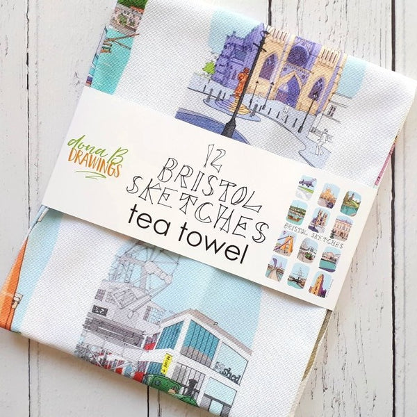 Load image into Gallery viewer, Bristol Tea Towel - Sketches Twelve