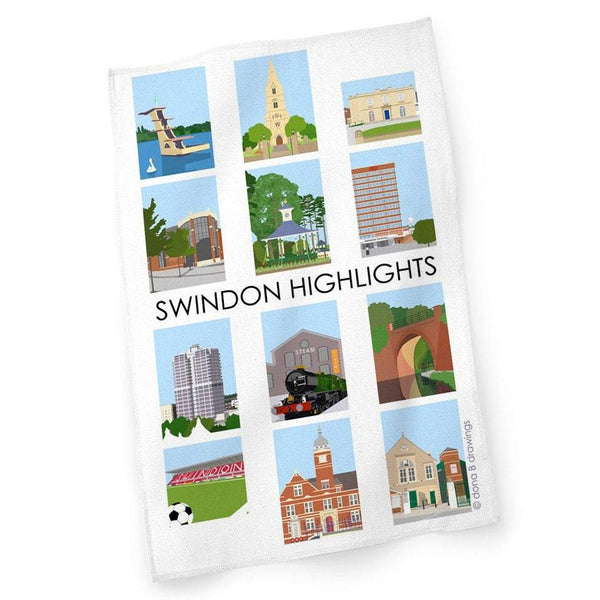 Load image into Gallery viewer, Swindon Tea Towel - Swindon Highlights 12