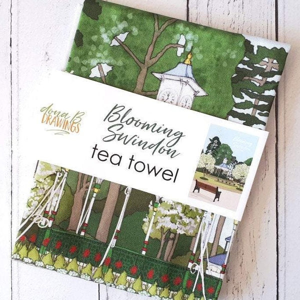 Load image into Gallery viewer, Swindon Tea Towel - Blooming Swindon
