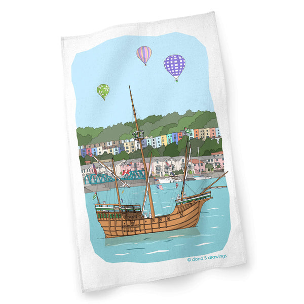 Load image into Gallery viewer, Bristol Tea Towel - The Matthew &amp; Colourful Houses
