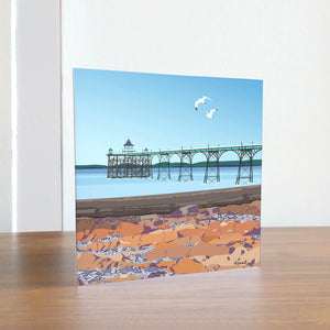 Clevedon Pier & Beach greetings card