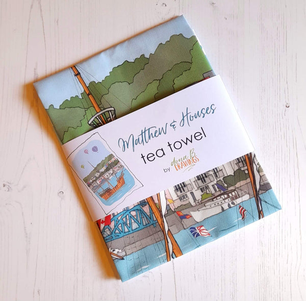 Load image into Gallery viewer, Bristol Tea Towel - The Matthew &amp; Colourful Houses
