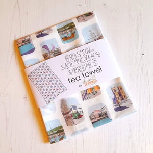 Bristol Tea Towel - Sketches Stripe
