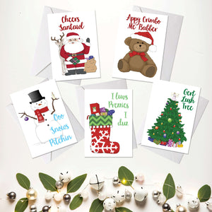 Bristol (Brizzle) Cute Christmas Characters A6 card pack