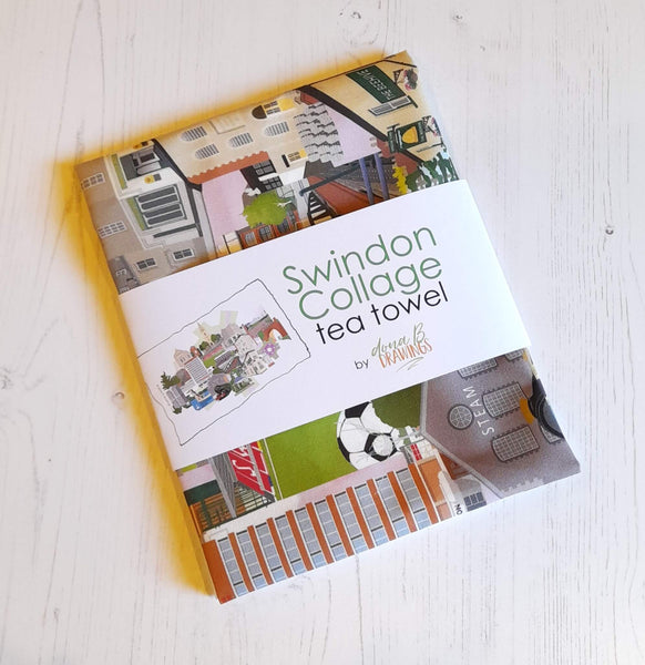 Load image into Gallery viewer, Swindon Tea Towel - Swindon Collage
