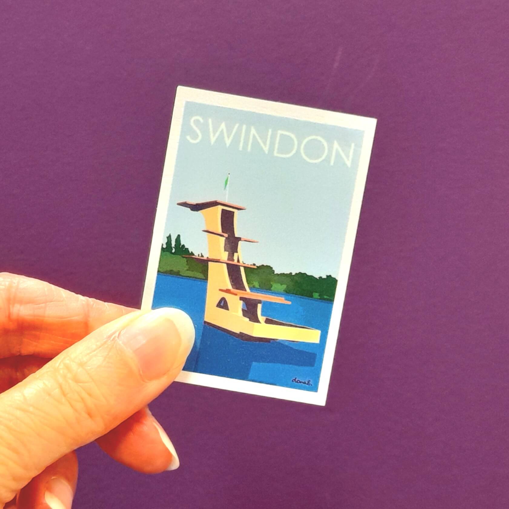 Swindon Wooden Magnet - Coate Water
