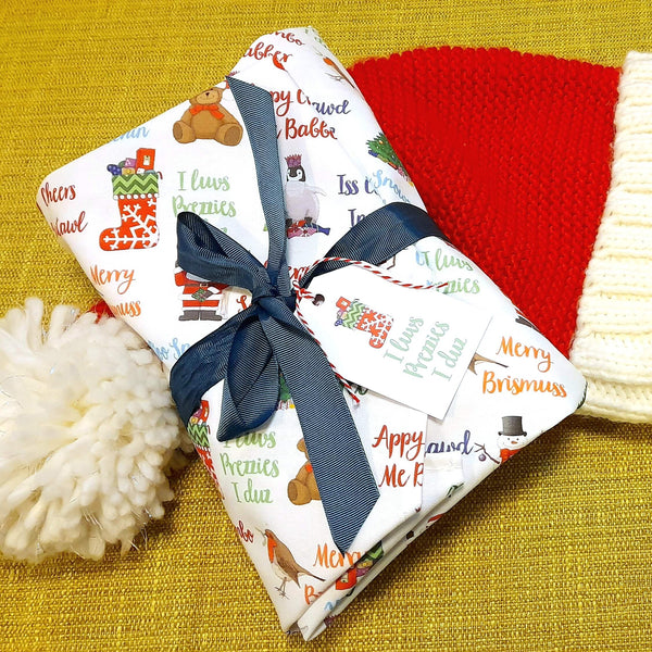 Load image into Gallery viewer, Bristol (Brizzle) Christmas Tea Towel / Sustainable Gift Wrap
