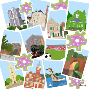 Swindon Highlights Collage greetings card