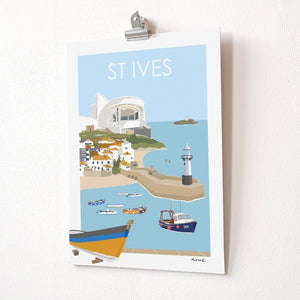 St Ives Travel Poster Art Quality Print