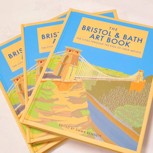 3 copies of the Bristol & Bath Art Book on a table