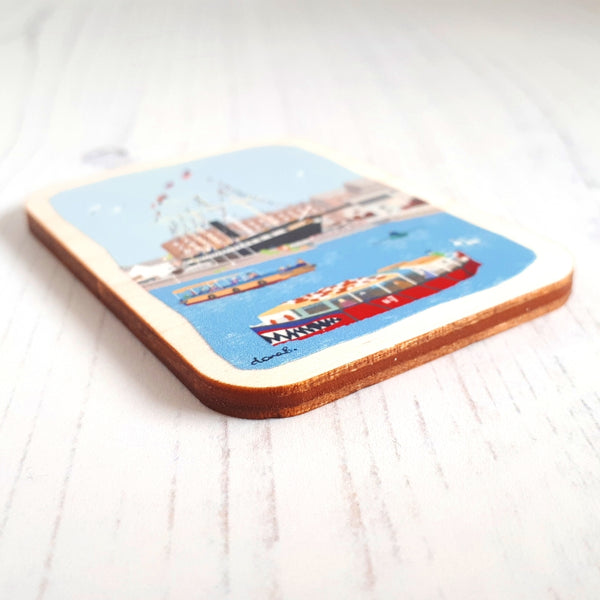 Load image into Gallery viewer, Bristol Wooden Magnet - Floating Bristol &amp; SS Great Britain
