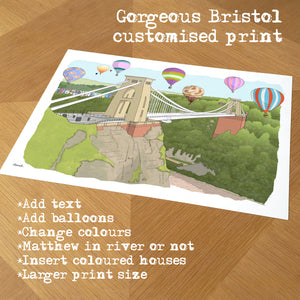 Bristol Suspension Bridge & Balloons Customised Print