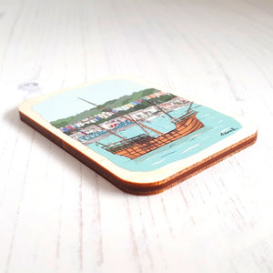 Bristol Wooden Magnet - Bristol Matthew & Colourful Houses
