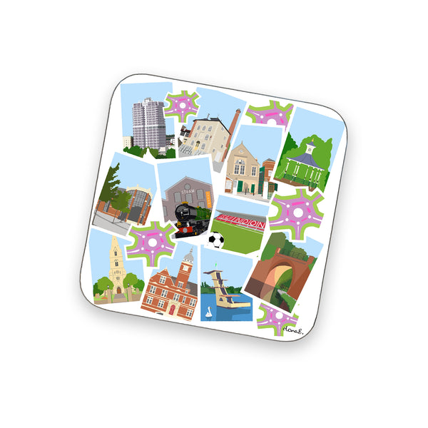Load image into Gallery viewer, Swindon Coaster - Highlights White
