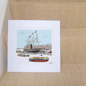 Bristol SS Great Britain & Harbour Mounted Print