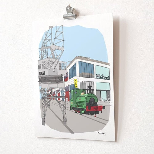 A hanging print of Bristol M Shed Museum